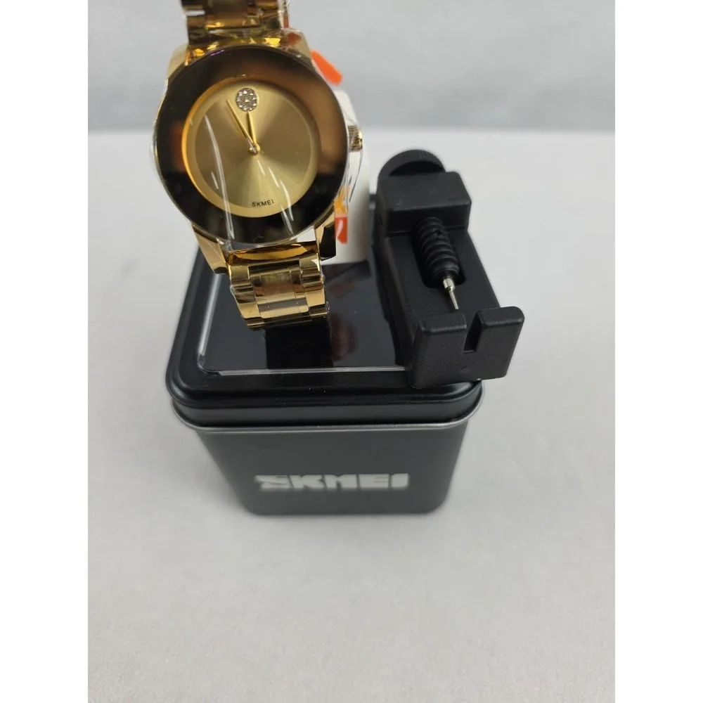 SKMEI Unisex Simple Dial Full Steel Business Waterproof Quartz Wristwatch Watch